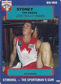 1990 AFL Scanlens Stimorol #80 Leon Higgins Front